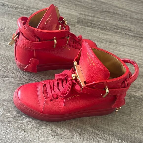 Buscemi Red 100mm Alta Sneakers Women's Size 36 - Picture 1 of 10